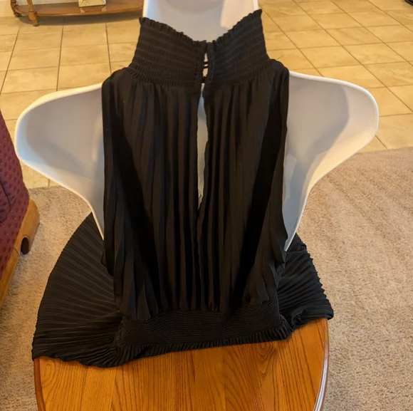 A.L.C. Black Pleated Halter Dress, Size 8 - Picture 2 of 13